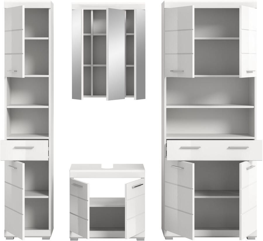 INOSIGN Badkamerserie Siena 4-delig bestaande uit: Smalle hoge kast WBU spiegelkast brede hoge kast (set 4-delig) - Foto 2