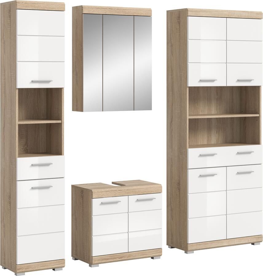 INOSIGN Badkamerserie Siena 4-delig bestaande uit: Smalle hoge kast WBU spiegelkast brede hoge kast (set 4-delig) - Foto 9