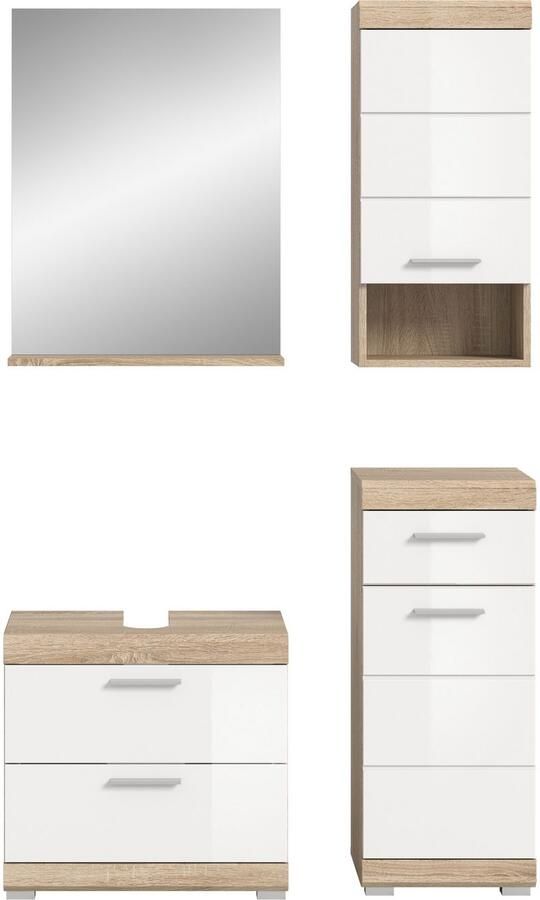 INOSIGN Badkamerserie Siena 4-delig bestaande uit: Wastafelonderkast spiegel onderkast hangkast (set 3-delig) - Foto 8