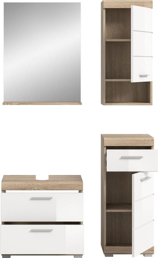 INOSIGN Badkamerserie Siena 4-delig bestaande uit: Wastafelonderkast spiegel onderkast hangkast (set 3-delig) - Foto 7