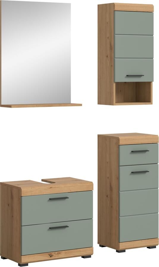 INOSIGN Badkamerserie Siena 4-delig bestaande uit: Wastafelonderkast spiegel onderkast hangkast (set 3-delig) - Foto 8