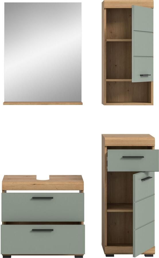 INOSIGN Badkamerserie Siena 4-delig bestaande uit: Wastafelonderkast spiegel onderkast hangkast (set 3-delig) - Foto 7