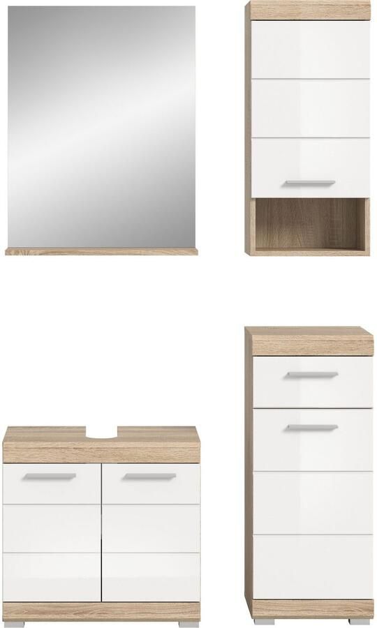 INOSIGN Badkamerserie Siena 4-delig bestaande uit: Wastafelonderkast spiegel onderkast hangkast (set 4-delig) - Foto 8