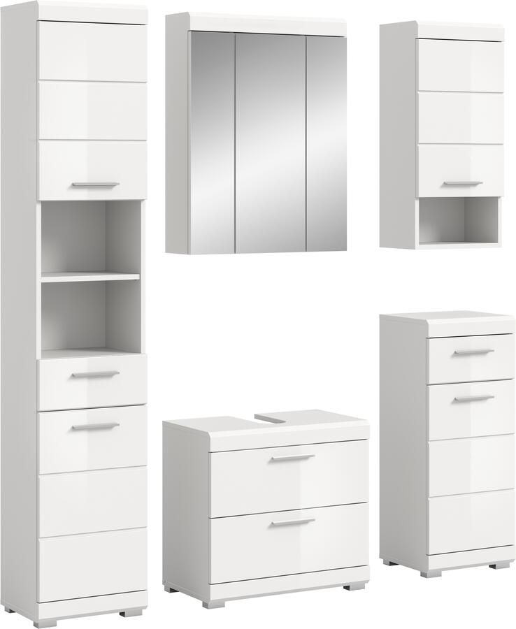 INOSIGN Badkamerserie Siena 5-delig bestaande uit: Hoge kast WBU spiegelkast onderkast hangkast (set 5-delig) - Foto 9