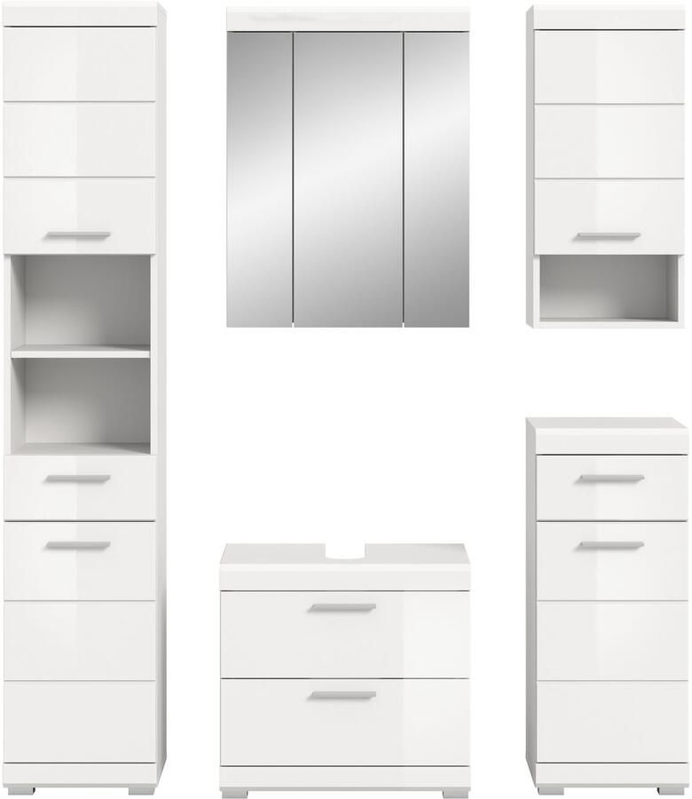 INOSIGN Badkamerserie Siena 5-delig bestaande uit: Hoge kast WBU spiegelkast onderkast hangkast (set 5-delig) - Foto 2