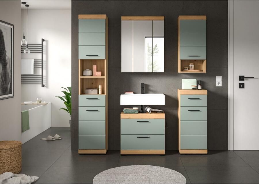 INOSIGN Badkamerserie Siena 5-delig bestaande uit: Hoge kast WBU spiegelkast onderkast hangkast (set 5-delig) - Foto 4