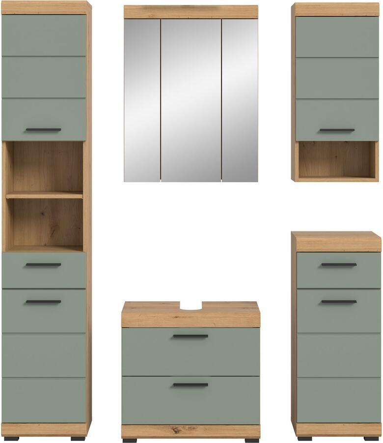INOSIGN Badkamerserie Siena 5-delig bestaande uit: Hoge kast WBU spiegelkast onderkast hangkast (set 5-delig) - Foto 2