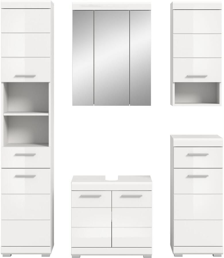 INOSIGN Badkamerserie Siena 5-delig bestaande uit: Hoge kast WBU spiegelkast onderkast hangkast (set 5 stuks) - Foto 2