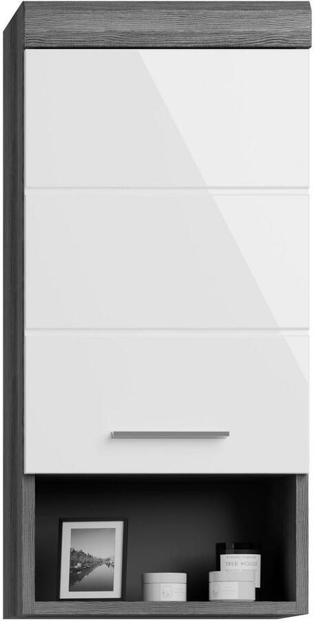 INOSIGN Hangkast Siena breedte 37 cm 1 deur 1 open vak 1 legplank MDF-front in verschillende kleuren verkrijgbaar badkamermeubels badkamerkast kast badkamer (1 stuk) - Foto 6