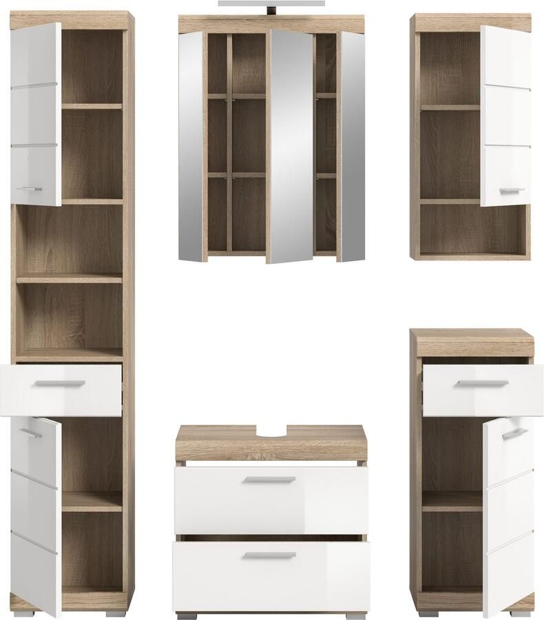 INOSIGN Badkamerserie Siena 5-delig inclusief LED-verlichting bestaande uit: (set 5-delig)