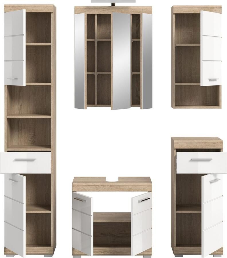 INOSIGN Badkamerserie Siena 5-delig inclusief LED-verlichting bestaande uit: (set 5-delig)