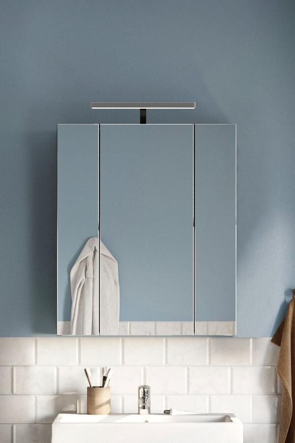 INOSIGN Badkamerspiegelkast Malmö breedte 60 cm incl. LED verlichting 3 spiegeldeuren 9 vakken in verschillende kleuren verkrijgbaar badkamermeubels spiegel badkamerkast badkamer (set) - Foto 7