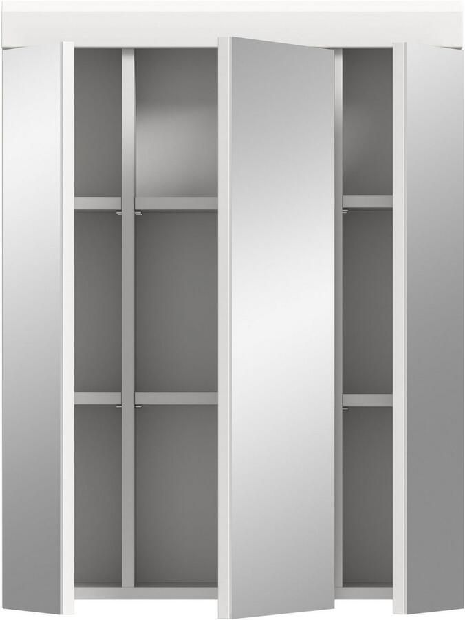 INOSIGN Badkamerspiegelkast Siena breedte 60 cm 3 spiegelt deuren 9 vakken 6 legplanken in verschillende kleuren verkrijgbaar badkamermeubels spiegel badkamerkast badkamer - Foto 3