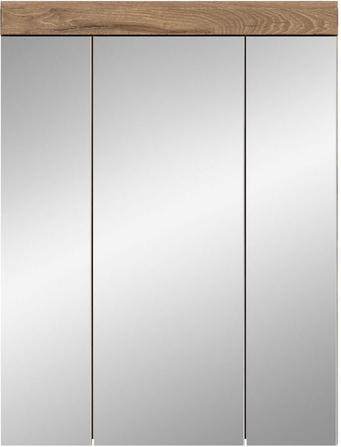 INOSIGN Badkamerspiegelkast Siena breedte 60 cm 3 spiegelt deuren 9 vakken 6 legplanken in verschillende kleuren verkrijgbaar badkamermeubels spiegel badkamerkast badkamer - Foto 2