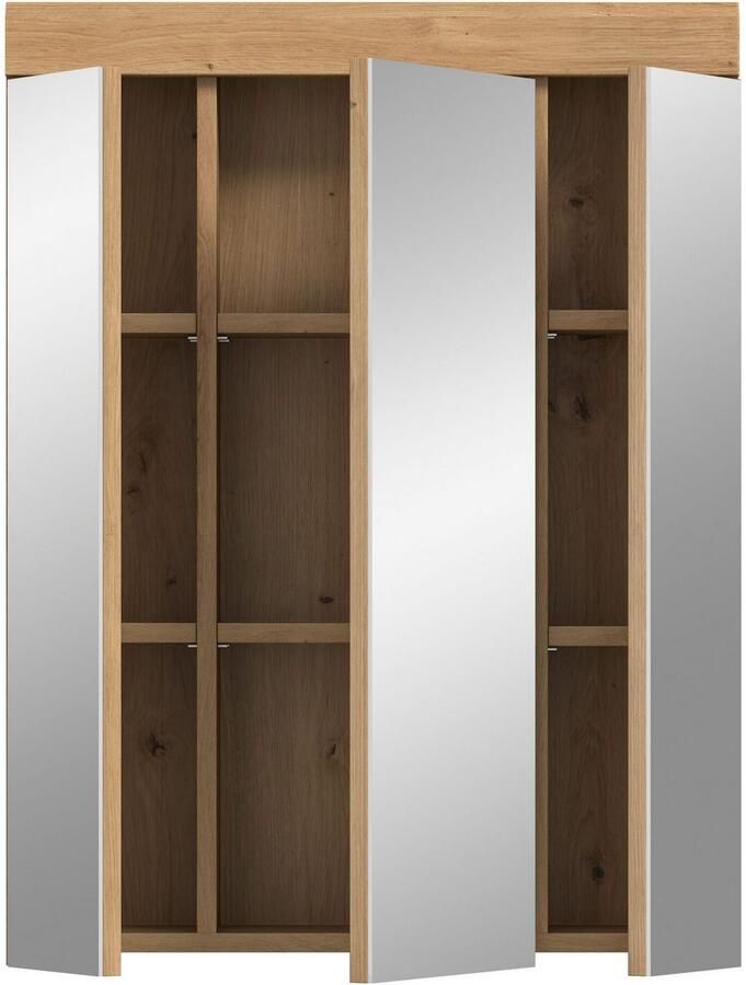 INOSIGN Badkamerspiegelkast Siena breedte 60 cm 3 spiegelt deuren 9 vakken 6 legplanken in verschillende kleuren verkrijgbaar badkamermeubels spiegel badkamerkast badkamer - Foto 3