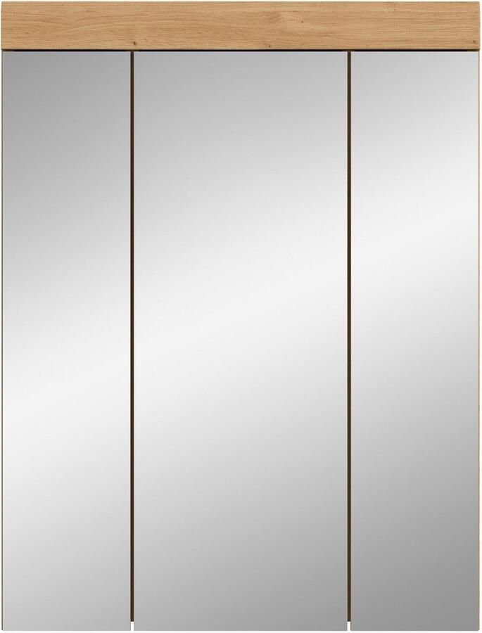 INOSIGN Badkamerspiegelkast Siena breedte 60 cm 3 spiegelt deuren 9 vakken 6 legplanken in verschillende kleuren verkrijgbaar badkamermeubels spiegel badkamerkast badkamer - Foto 2