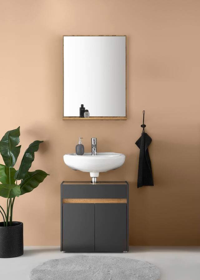 INOSIGN Badmeubelset CITY GIRON badkamer in tijdloos ontwerp 2-delige badkamer Onderkast en spiegel in twee kleuren beschikbaar veel opbergruimte (set 2 stuks) - Foto 10