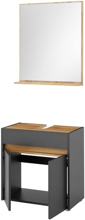 INOSIGN Badmeubelset CITY GIRON badkamer in tijdloos ontwerp 2-delige badkamer Onderkast en spiegel in twee kleuren beschikbaar veel opbergruimte (set 2 stuks) - Foto 9