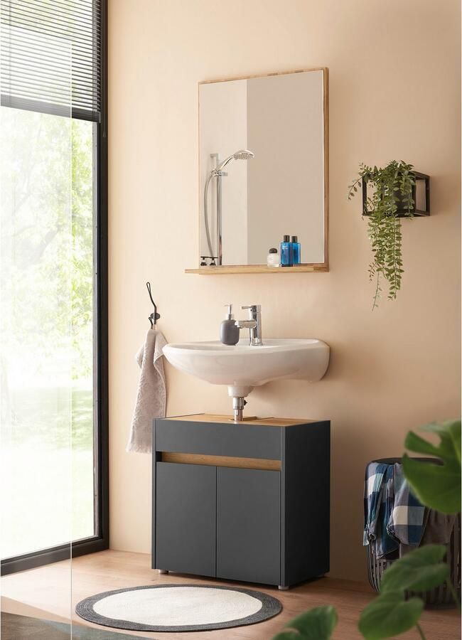 INOSIGN Badmeubelset CITY GIRON badkamer in tijdloos ontwerp 2-delige badkamer Onderkast en spiegel in twee kleuren beschikbaar veel opbergruimte (set 2 stuks) - Foto 3