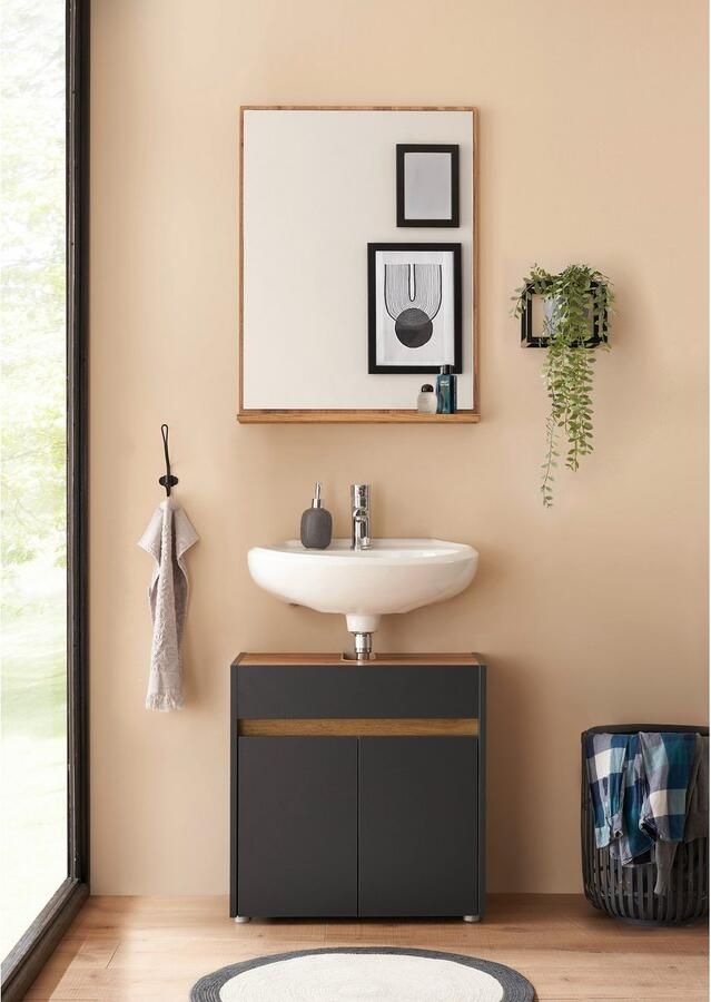 INOSIGN Badmeubelset CITY GIRON badkamer in tijdloos ontwerp 2-delige badkamer Onderkast en spiegel in twee kleuren beschikbaar veel opbergruimte (set 2 stuks) - Foto 4