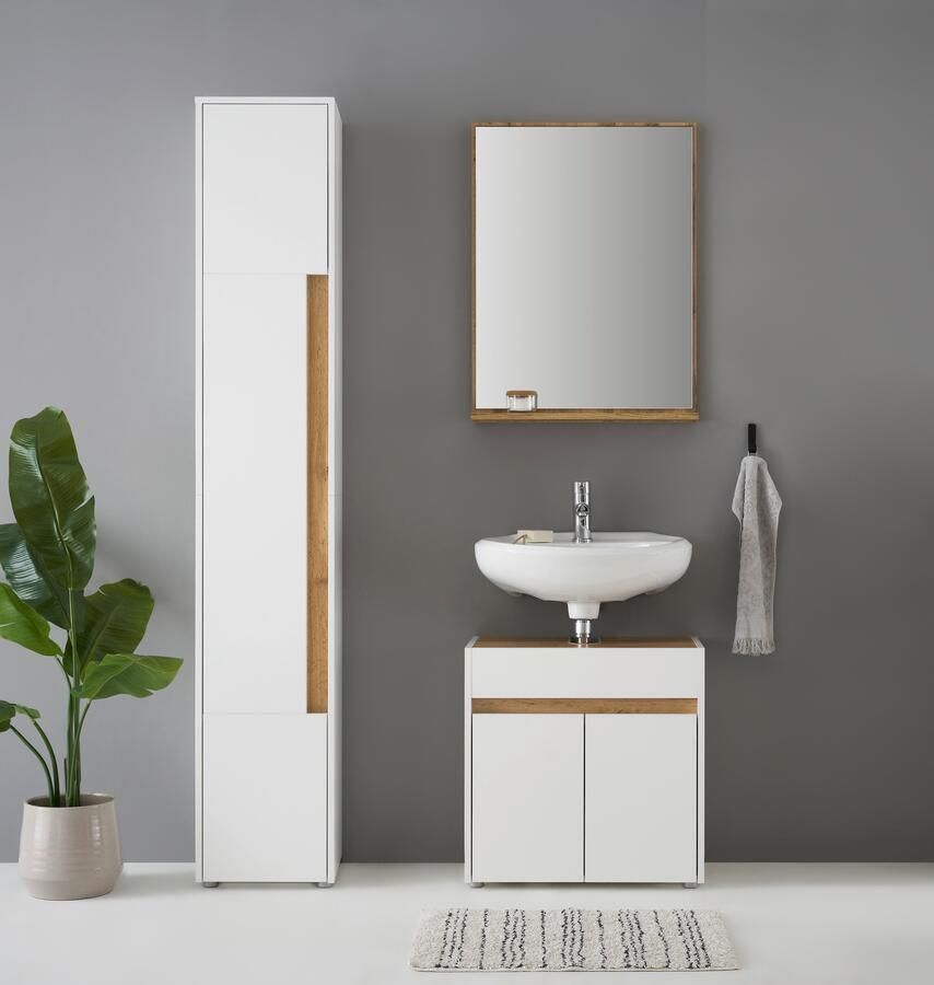 INOSIGN Badmeubelset CITY GIRON badkamer in tijdloos ontwerp 3-delige badkamer Badkasten en spiegels in twee kleuren beschikbaar veel opbergruimte (set 3 stuks) - Foto 11