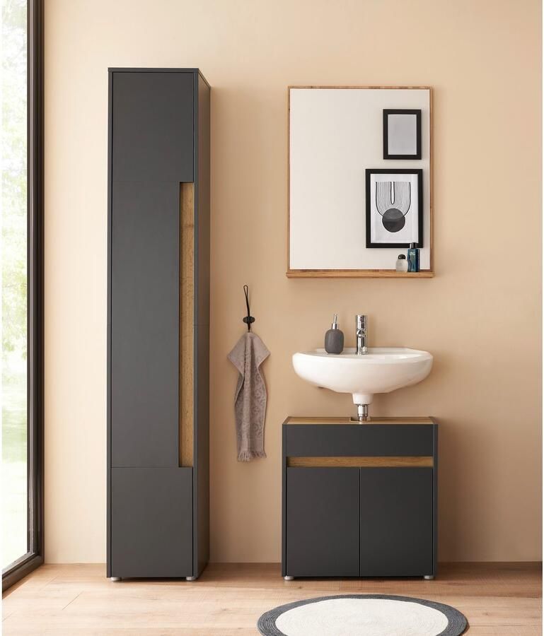 INOSIGN Badmeubelset CITY GIRON badkamer in tijdloos ontwerp 3-delige badkamer Badkasten en spiegels in twee kleuren beschikbaar veel opbergruimte (set 3 stuks) - Foto 2