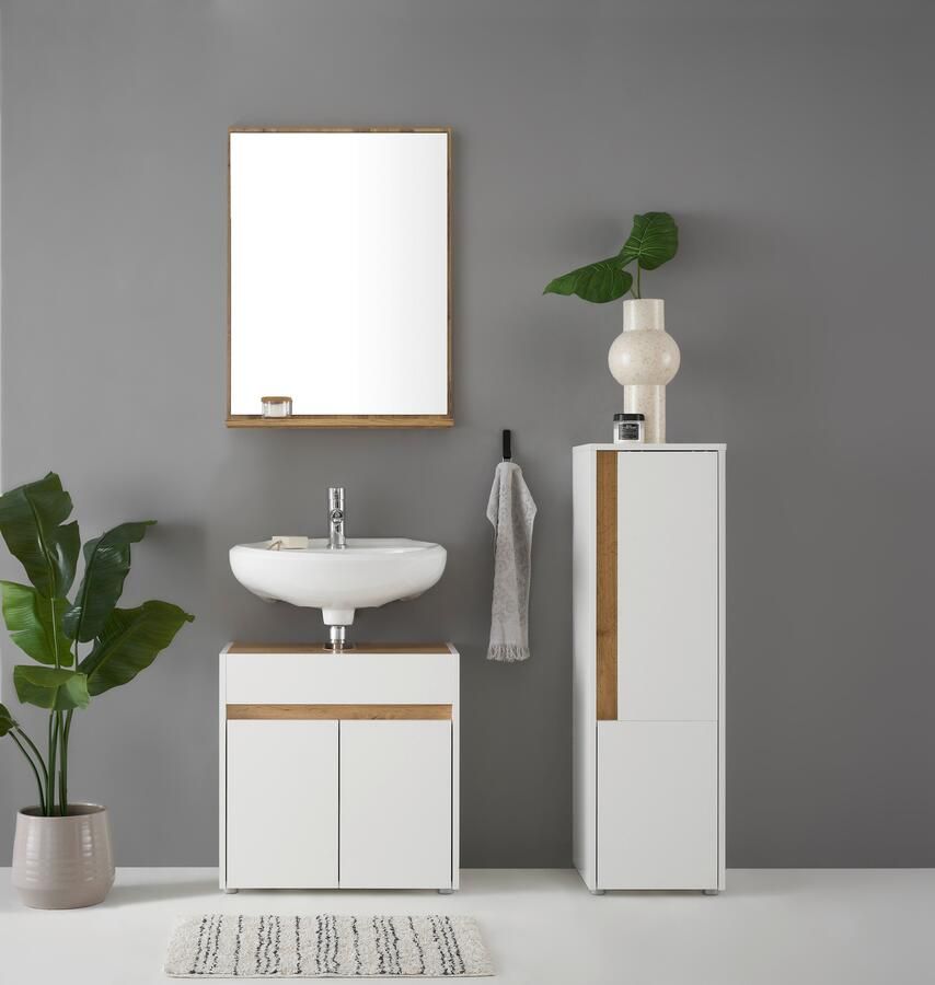 INOSIGN Badmeubelset CITY GIRON badkamer in tijdloos ontwerp 3-delige badkamer Badkasten en spiegels in twee kleuren beschikbaar veel opbergruimte (set 3 stuks) - Foto 12