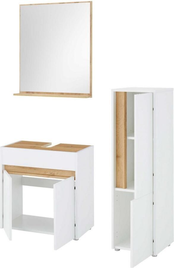 INOSIGN Badmeubelset CITY GIRON badkamer in tijdloos ontwerp 3-delige badkamer Badkasten en spiegels in twee kleuren beschikbaar veel opbergruimte (set 3 stuks) - Foto 8