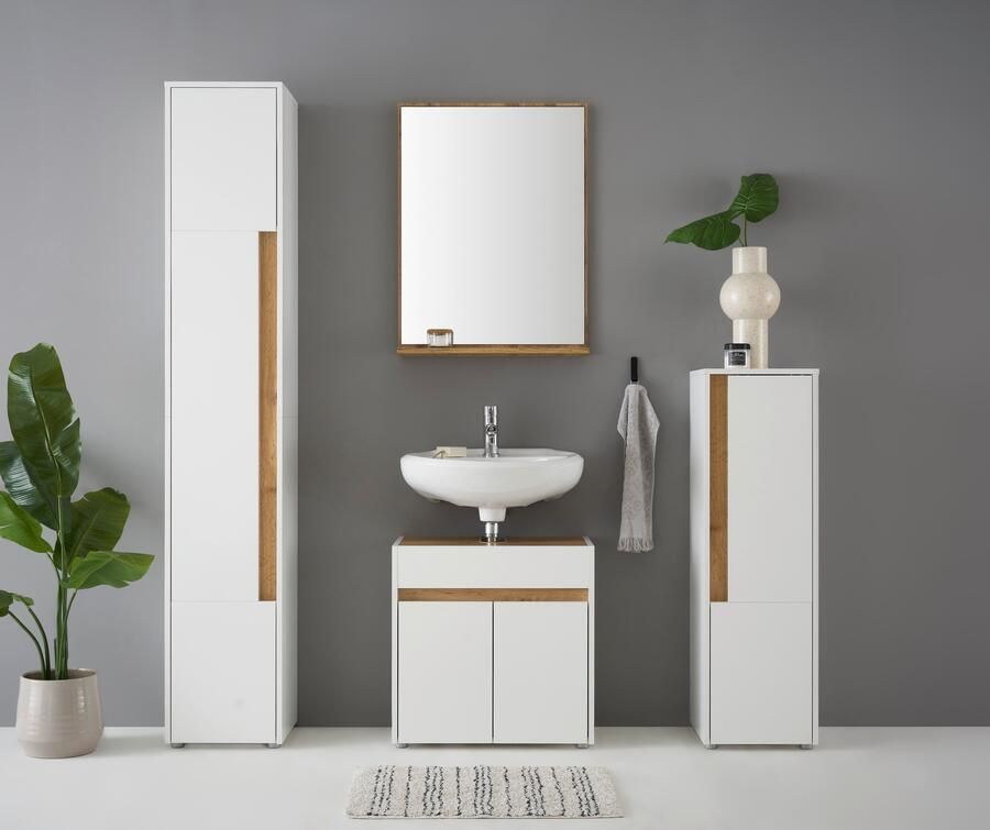 INOSIGN Badmeubelset CITY GIRON badkamer in tijdloos ontwerp 4-delige badkamer Badkasten en spiegels in twee kleuren beschikbaar veel opbergruimte (set 4 stuks) - Foto 12