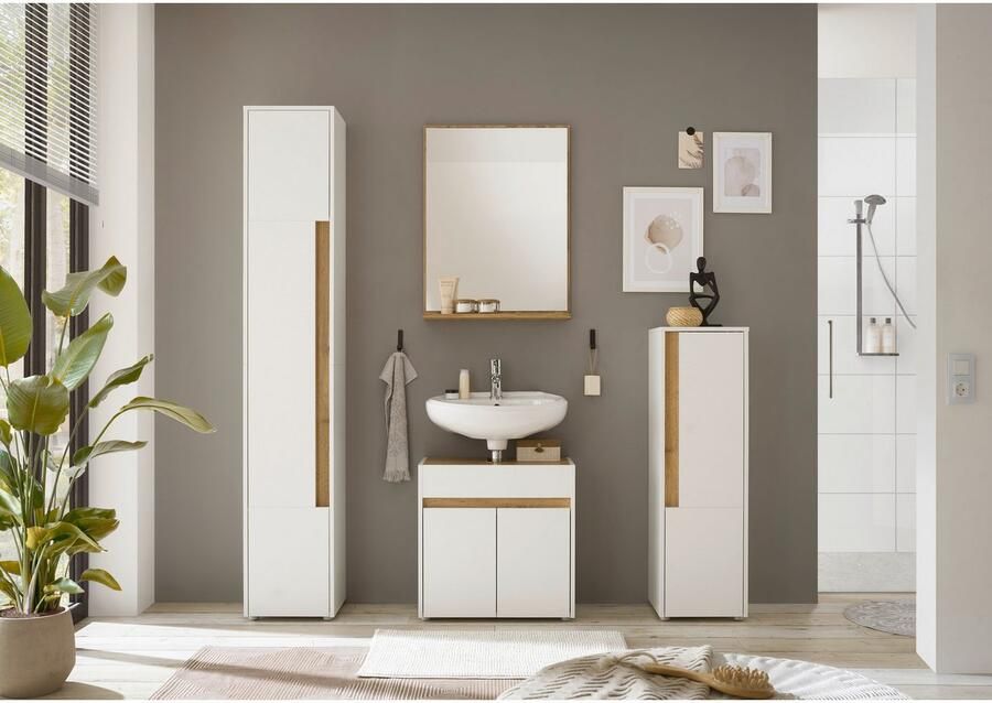 INOSIGN Badmeubelset CITY GIRON badkamer in tijdloos ontwerp 4-delige badkamer Badkasten en spiegels in twee kleuren beschikbaar veel opbergruimte (set 4 stuks) - Foto 6