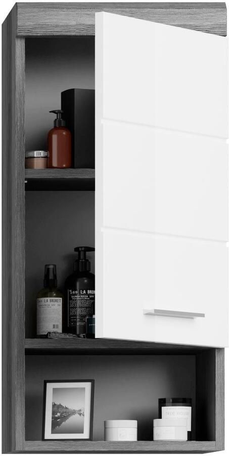 INOSIGN Hangkast Siena breedte 37 cm 1 deur 1 open vak 1 legplank MDF-front in verschillende kleuren verkrijgbaar badkamermeubels badkamerkast kast badkamer (1 stuk) - Foto 7