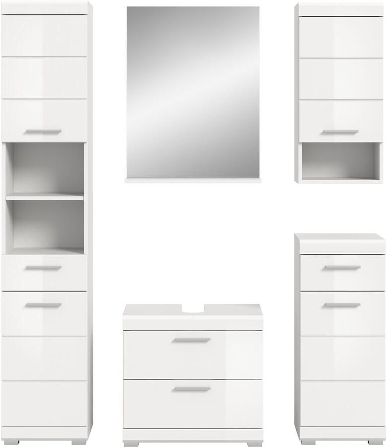 INOSIGN Badmeubelset Siena 5-delig bestaande uit: Hoge kast WBU spiegel onderkast hangkast (set 5 stuks) - Foto 2