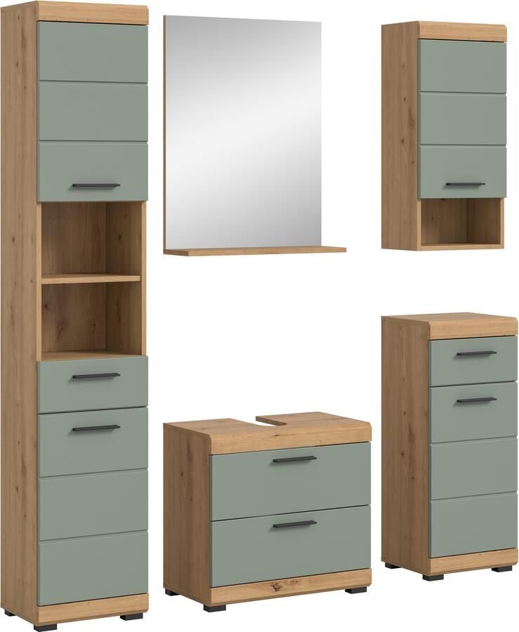 INOSIGN Badmeubelset Siena 5-delig bestaande uit: Hoge kast WBU spiegel onderkast hangkast (set 5 stuks) - Foto 9