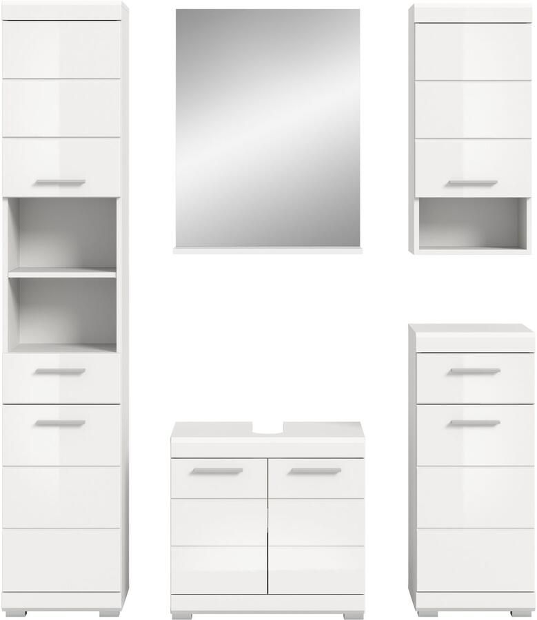 INOSIGN Badmeubelset Siena 5-delig bestaande uit: Hoge kast WBU spiegel onderkast hangkast (set 5 stuks) - Foto 2