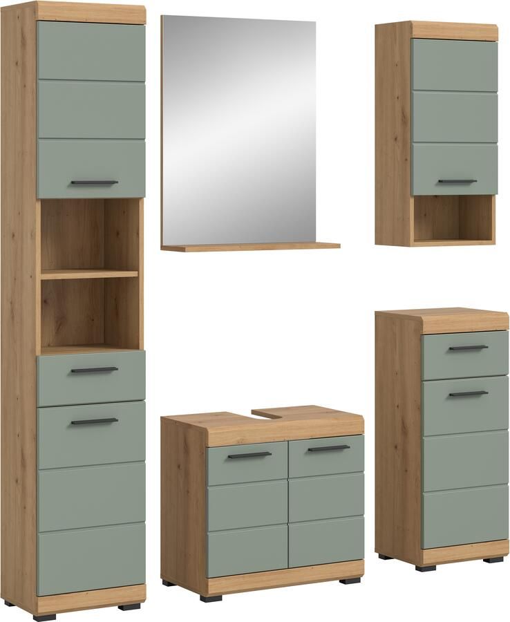 INOSIGN Badmeubelset Siena 5-delig bestaande uit: Hoge kast WBU spiegel onderkast hangkast (set 5 stuks) - Foto 9