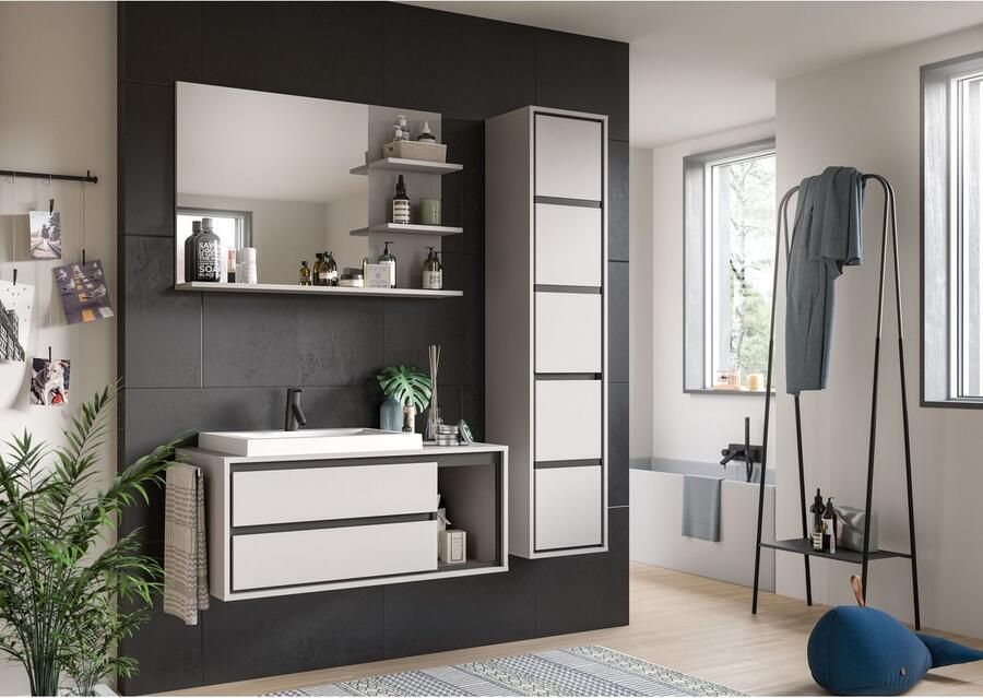 INOSIGN Spiegel Skygge Breedte 100 cm 3 legplanken hoogwaardig spiegelglas (1 stuk) - Foto 4