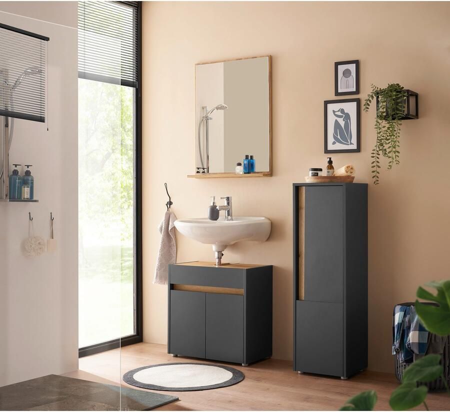 INOSIGN Badmeubelset CITY GIRON badkamer in tijdloos ontwerp 3-delige badkamer Badkasten en spiegels in twee kleuren beschikbaar veel opbergruimte (set 3 stuks)