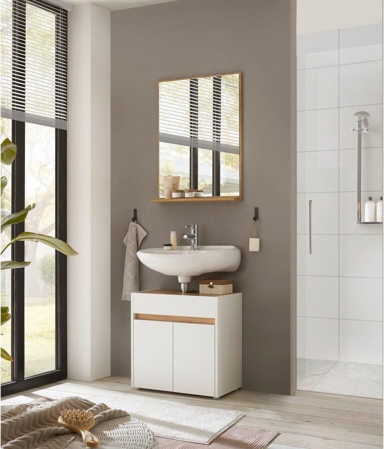 INOSIGN Badmeubelset CITY GIRON badkamer in tijdloos ontwerp 2-delige badkamer Onderkast en spiegel in twee kleuren beschikbaar veel opbergruimte (set 2 stuks) - Foto 2