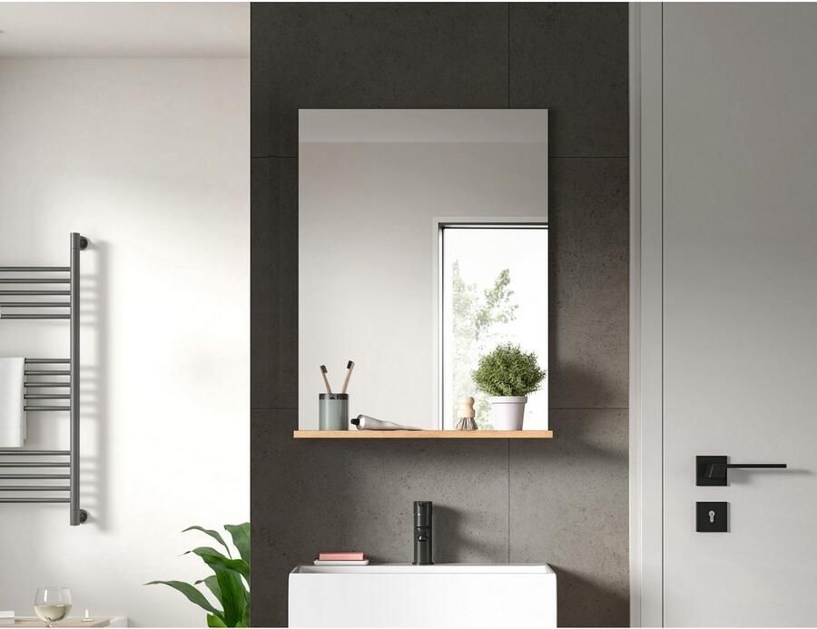 INOSIGN Badspiegel Siena breedte 60 cm 1 legplank hoogwaardig spiegelglas in verschillende kleuren verkrijgbaar badkamermeubels spiegel badkamer - Foto 2