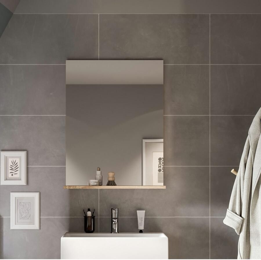 INOSIGN Badspiegel Siena breedte 60 cm 1 legplank hoogwaardig spiegelglas in verschillende kleuren verkrijgbaar badkamermeubels spiegel badkamer