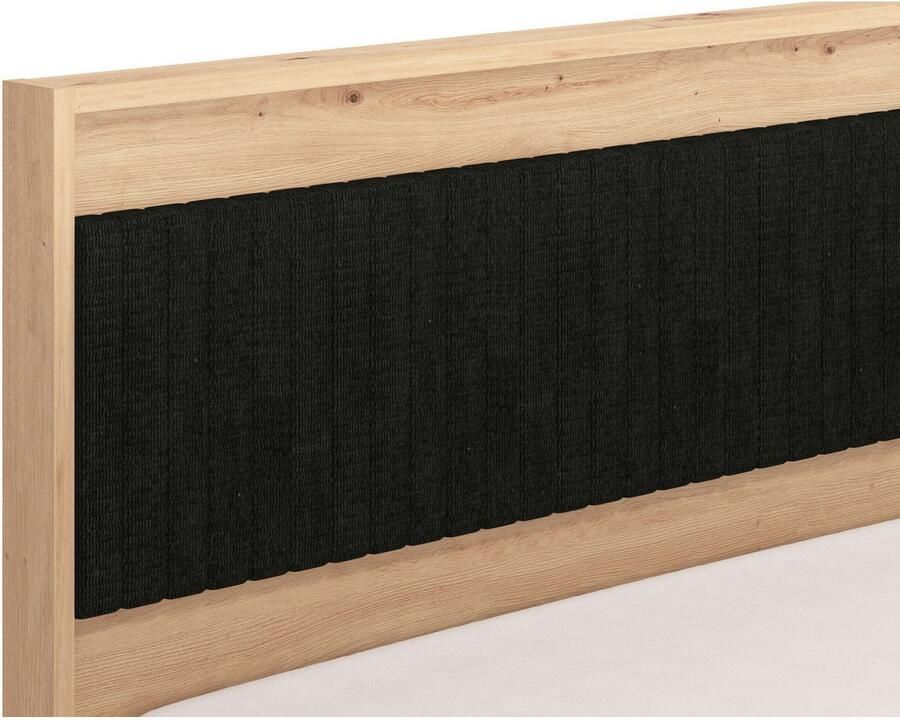 INOSIGN Bedframe Ascalon gepolsterde rugleuning bekleed met zachte cordstof Ligoppervlakken 160 of 180x200 cm FSC -gecertificeerd houtmateriaal