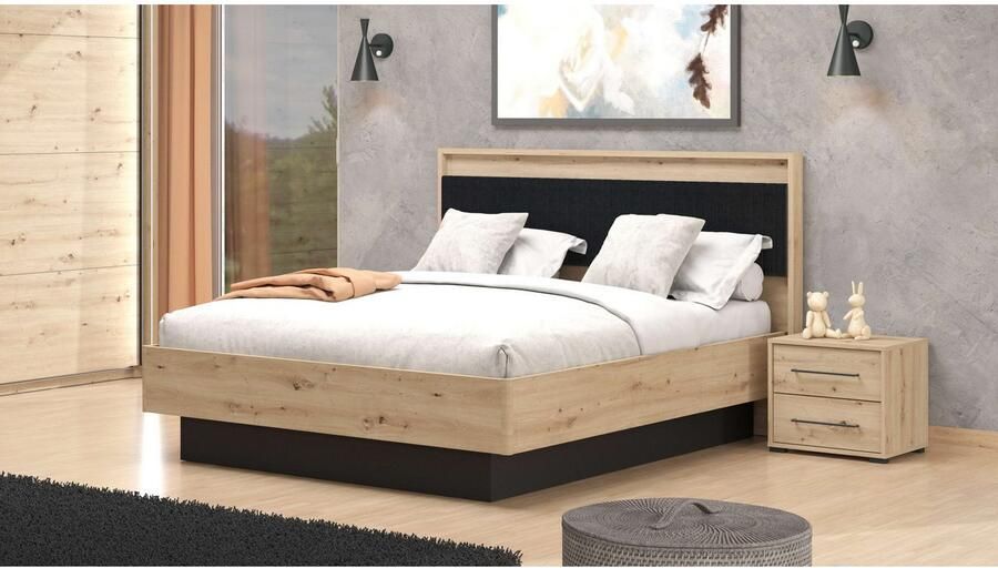 INOSIGN Bedframe Ascalon gepolsterde rugleuning bekleed met zachte cordstof Ligoppervlakken 160 of 180x200 cm FSC -gecertificeerd houtmateriaal - Foto 4