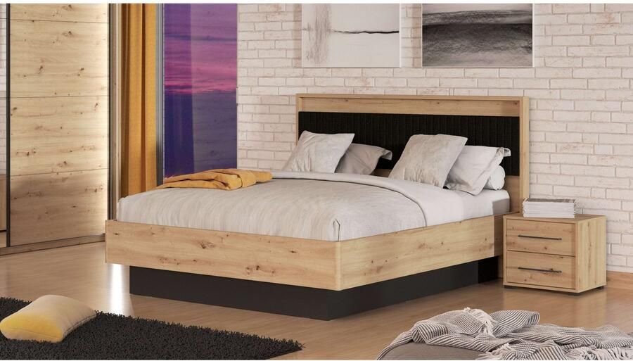 INOSIGN Bedframe Ascalon gepolsterde rugleuning bekleed met zachte cordstof Ligoppervlakken 160 of 180x200 cm FSC -gecertificeerd houtmateriaal - Foto 3