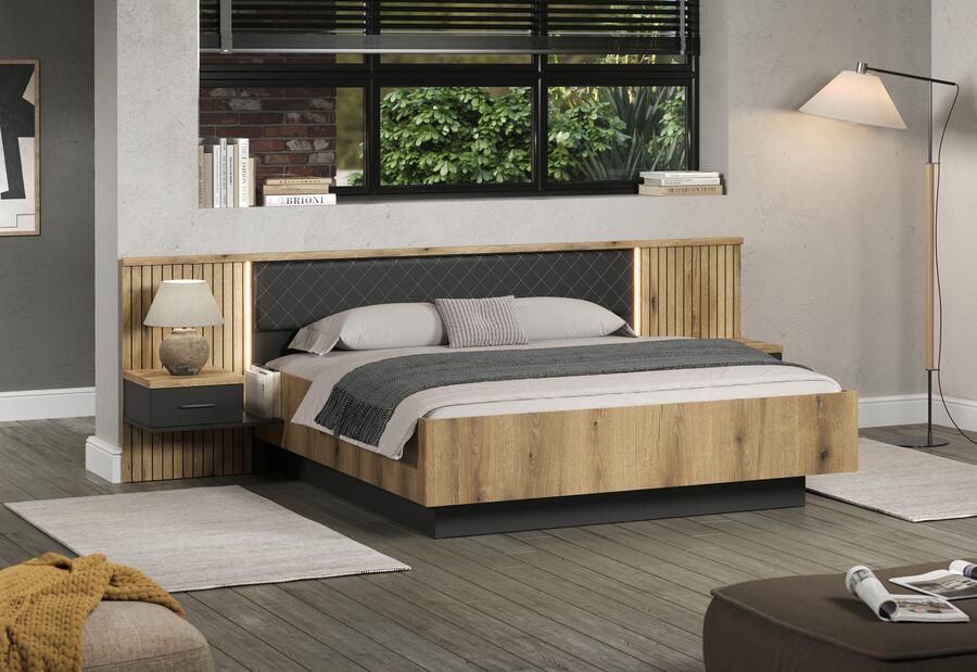 INOSIGN Bedframe Estepona Bed 180x200 cm inclusief nachtkastjes met indirecte verlichting (1-delig) - Foto 7