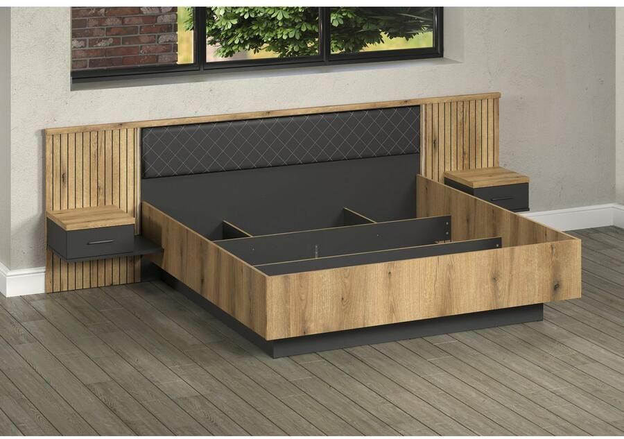 INOSIGN Bedframe Estepona Bed 180x200 cm inclusief nachtkastjes met indirecte verlichting (1-delig)