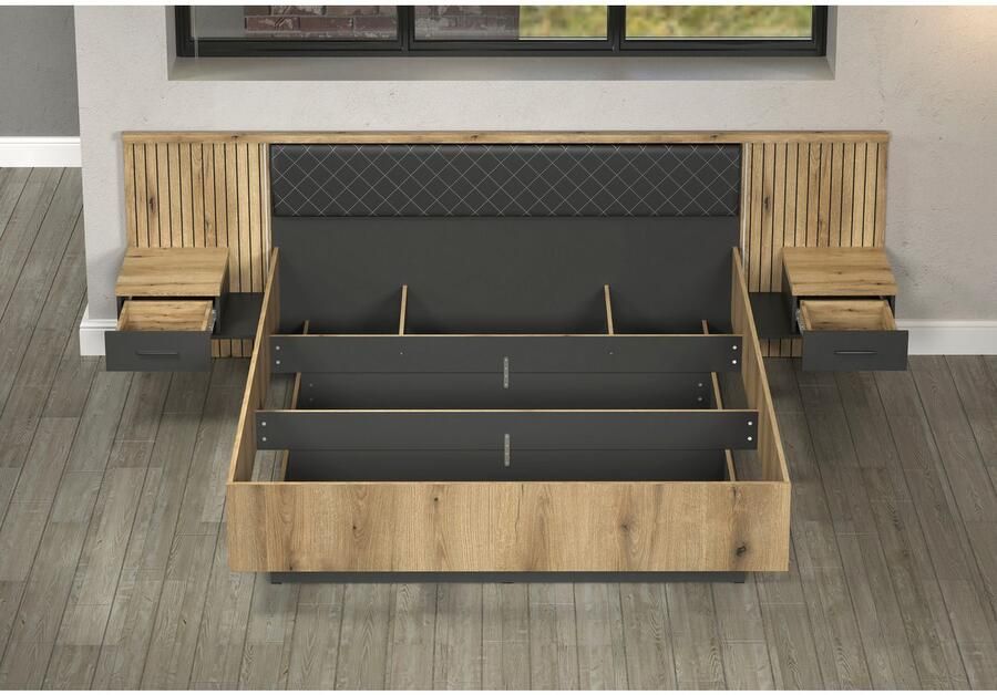 INOSIGN Bedframe Estepona Bed 180x200 cm inclusief nachtkastjes met indirecte verlichting (1-delig) - Foto 2