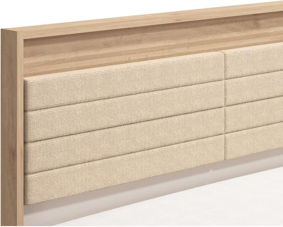 INOSIGN Bedframe Modena met gedeeltelijk gepolsterde hoofdeinde 160 of 180x200cm fsc -gecertificeerd trendkleur cashmere