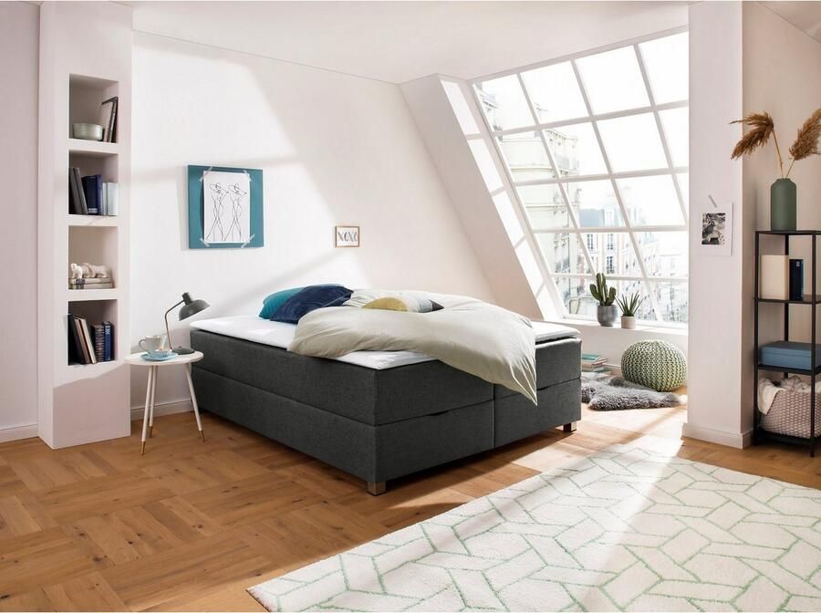 INOSIGN Boxspring Alexis zonder hoofdbord ideaal voor ruimtes met schuine plafonds in 4 breedten - Foto 3