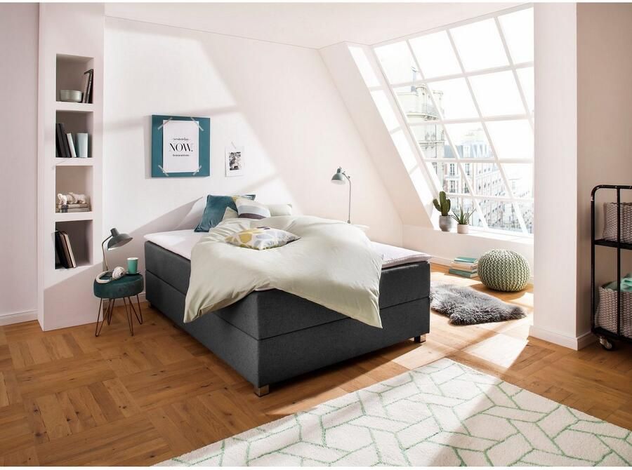 INOSIGN Boxspring Alexis zonder hoofdbord ideaal voor ruimtes met schuine plafonds in 4 breedten - Foto 4