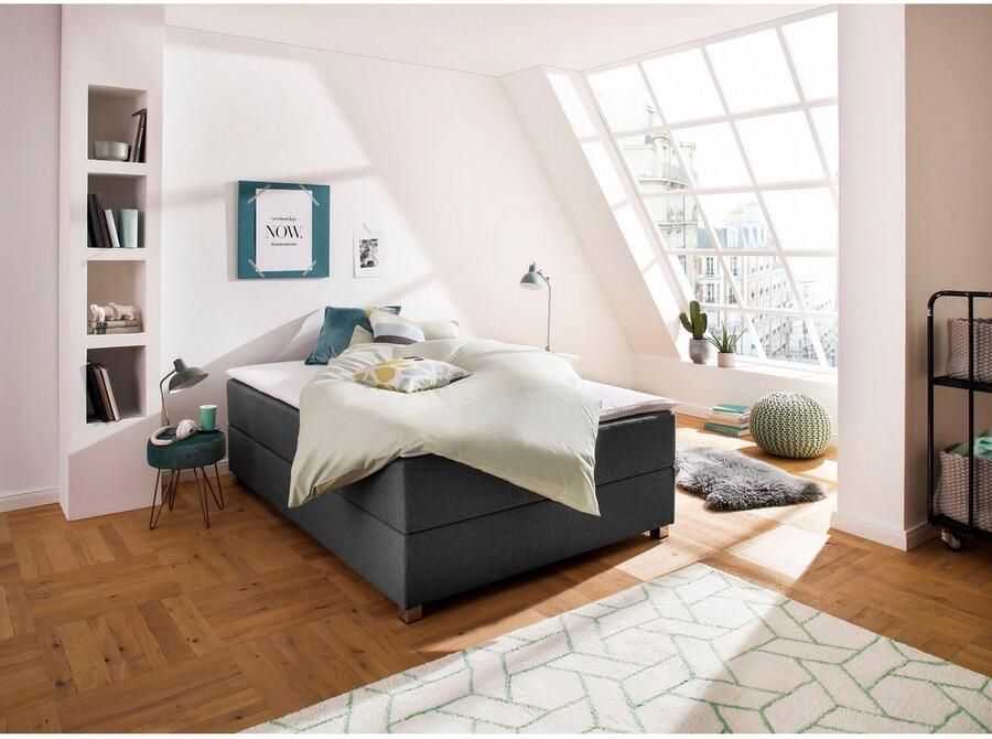 INOSIGN Boxspring Alexis zonder hoofdbord ideaal voor ruimtes met schuine plafonds in 4 breedten - Foto 3